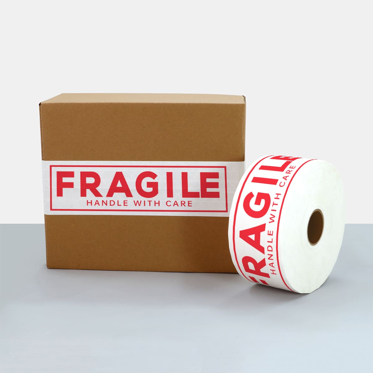 Fragile Printed White Reinforced Gummed Tape 