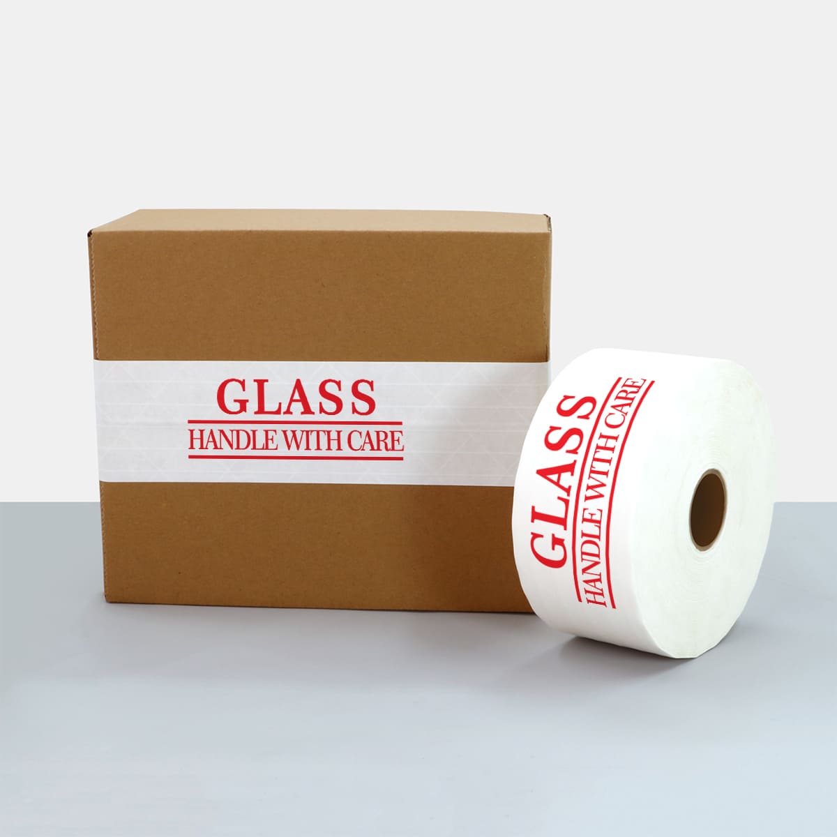 Fragile Printed White Reinforced Gummed Tape 