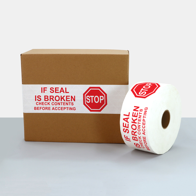 If Seal Is Broken White Reinforced Gummed Tape 